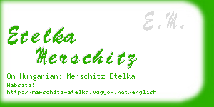 etelka merschitz business card